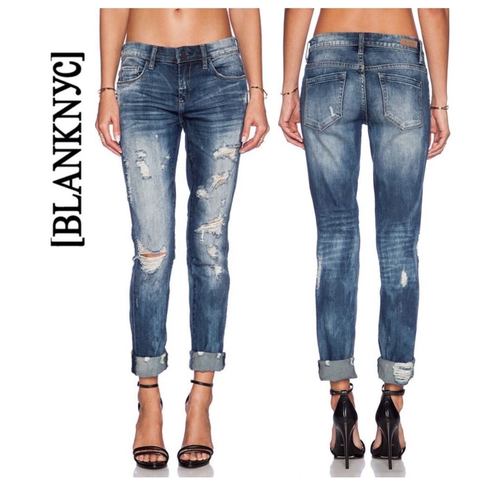 Blank NYC Distressed Tomboy Boyfriend Jeans 26